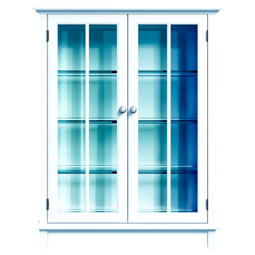 Elegant White Display Cabinet with Glass Doors png