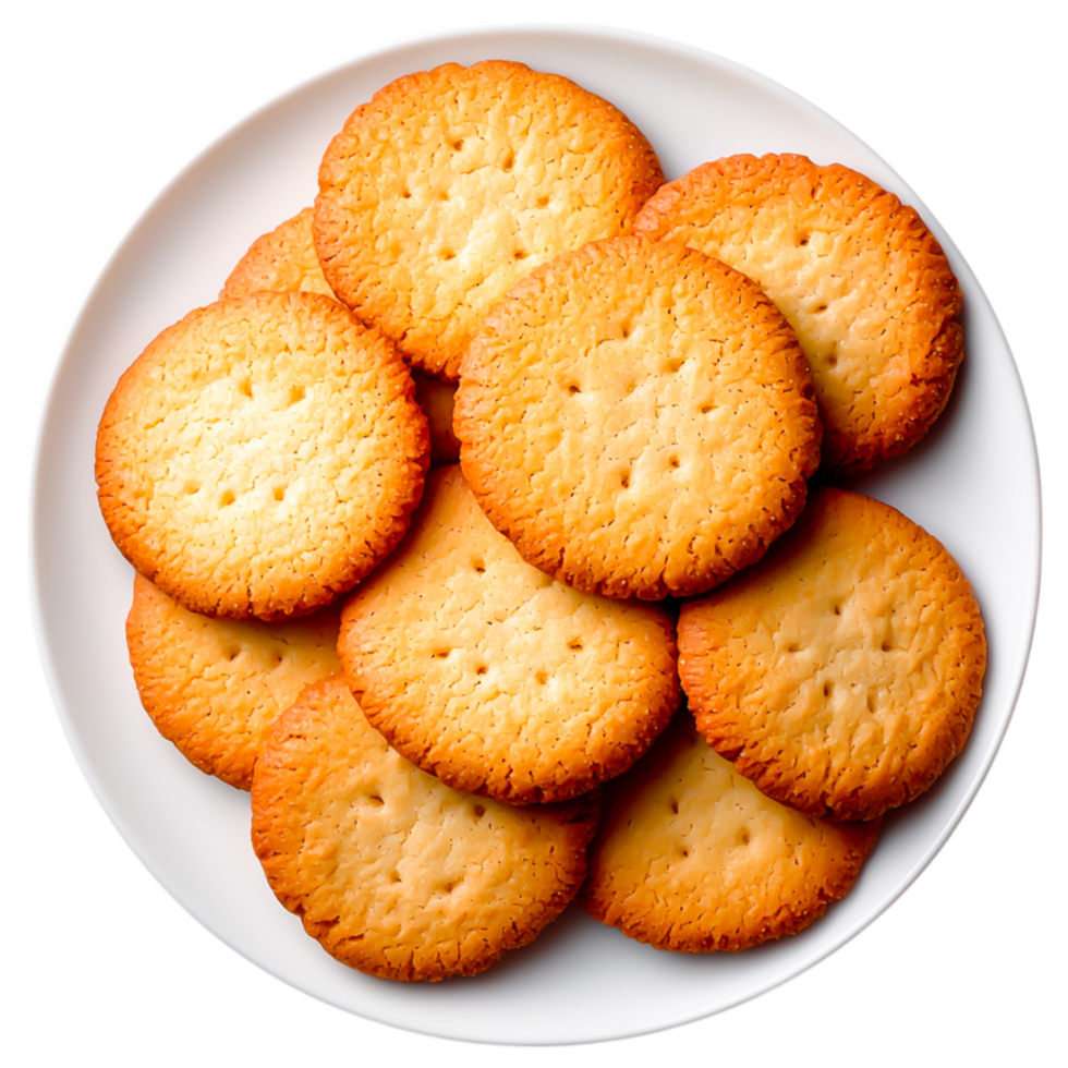 Assorted Golden Brown Snacks on White Plate for Delicious Treats png