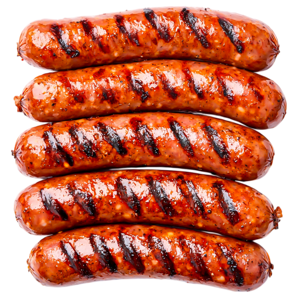 Grilled Sausages a Plate png