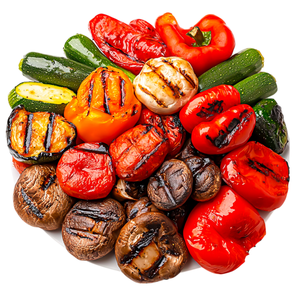 Grilled Colorful Vegetables a Plate png