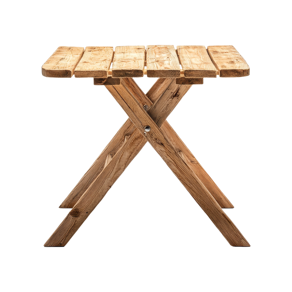 Wooden folding table home furniture modern top view png
