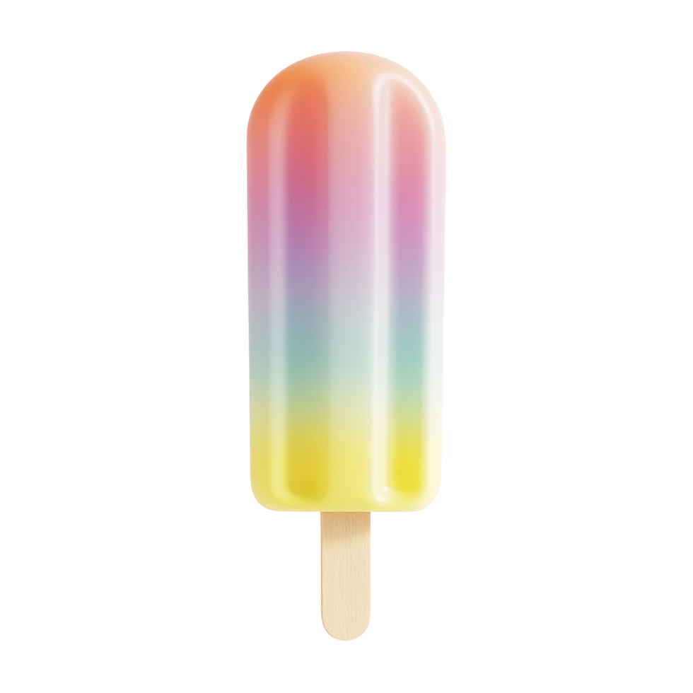 Top-down view of colorful summer ice cream popsicles png
