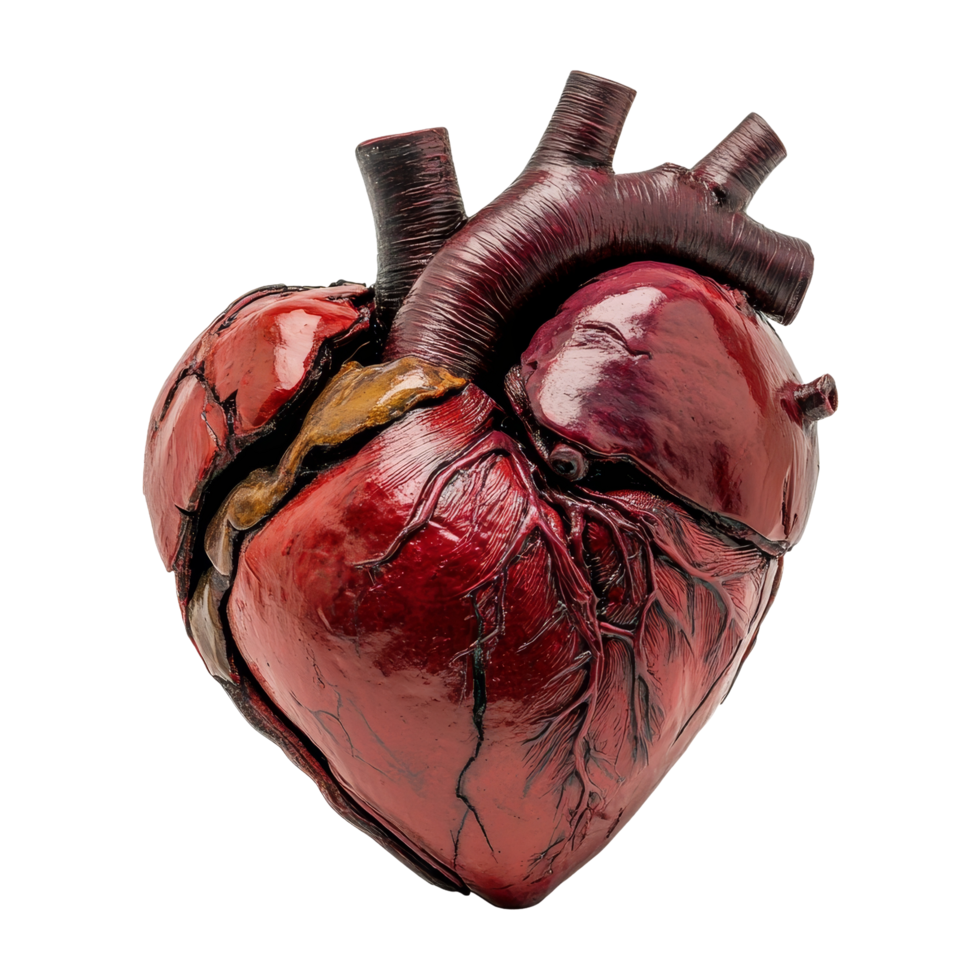 Artistic heart sculpture studio 3d model minimalist close-up png