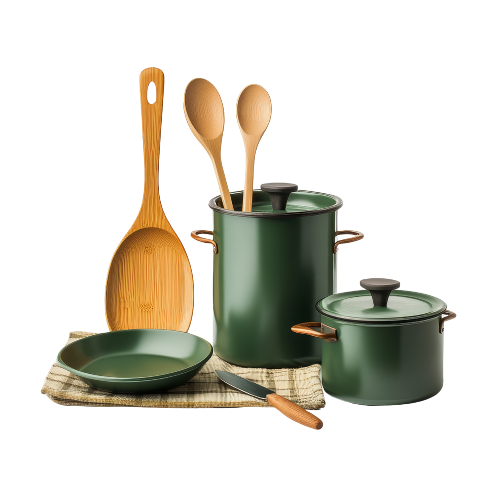 Indoor kitchen essentials overhead product display png