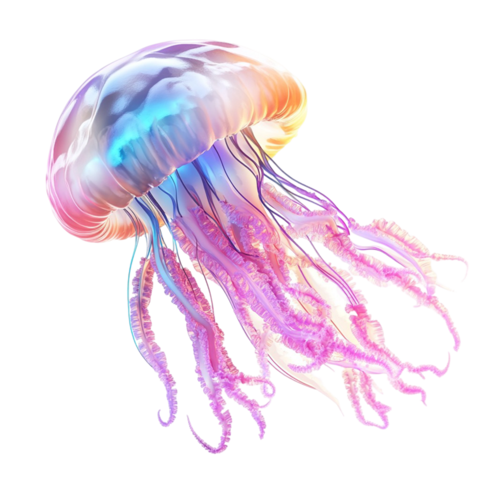 Colorful Jellyfish in Motion png