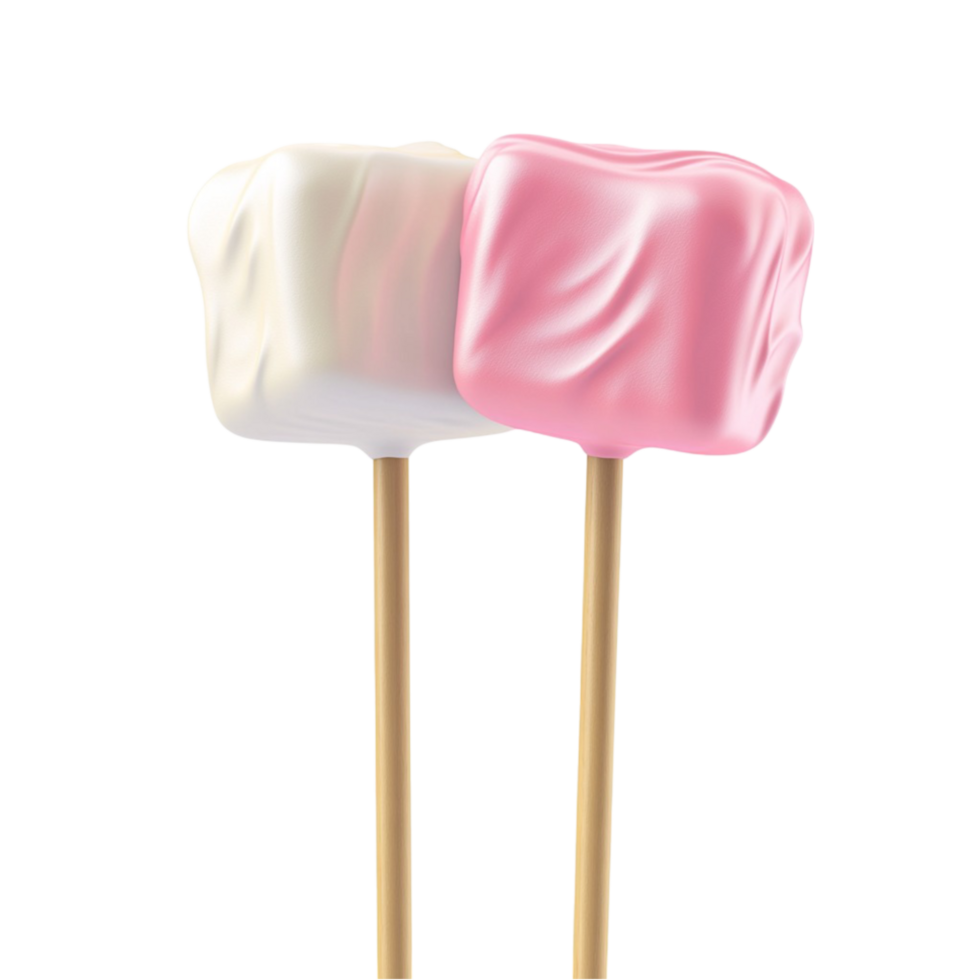 Cute Pink and White Marshmallow Pops on Sticks png