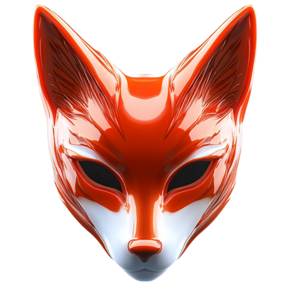 Stylized Red Fox Mask for Cosplay or Decor png
