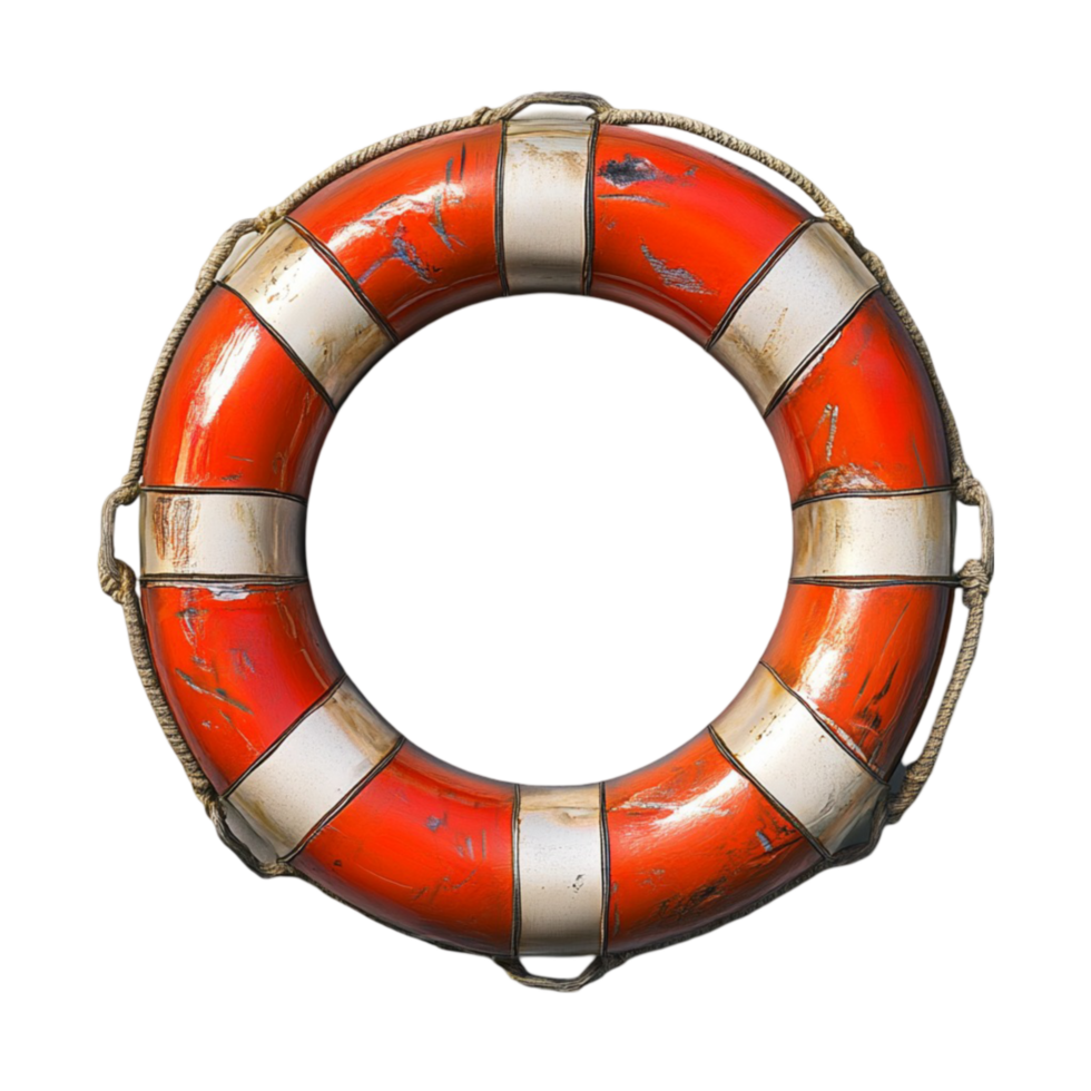 Bright Orange Lifebuoy Ring for Rescue png