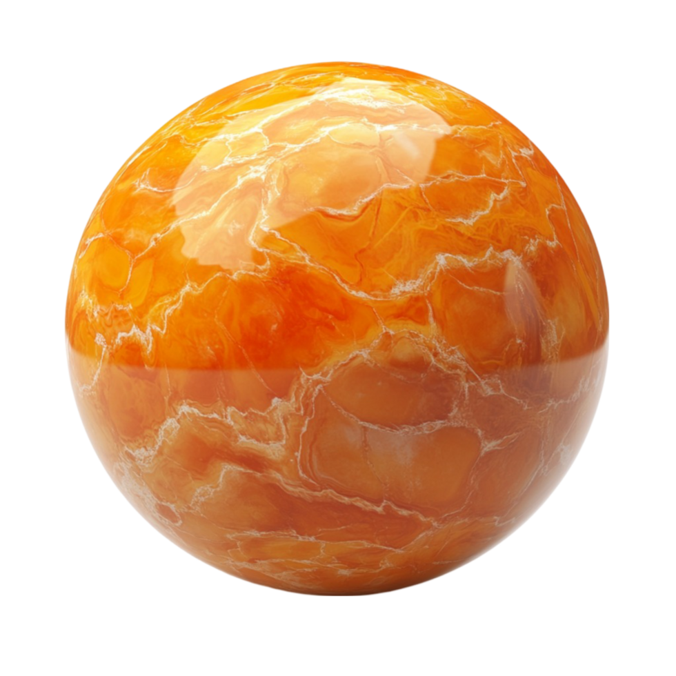 Decorative Orange Marble Globe png