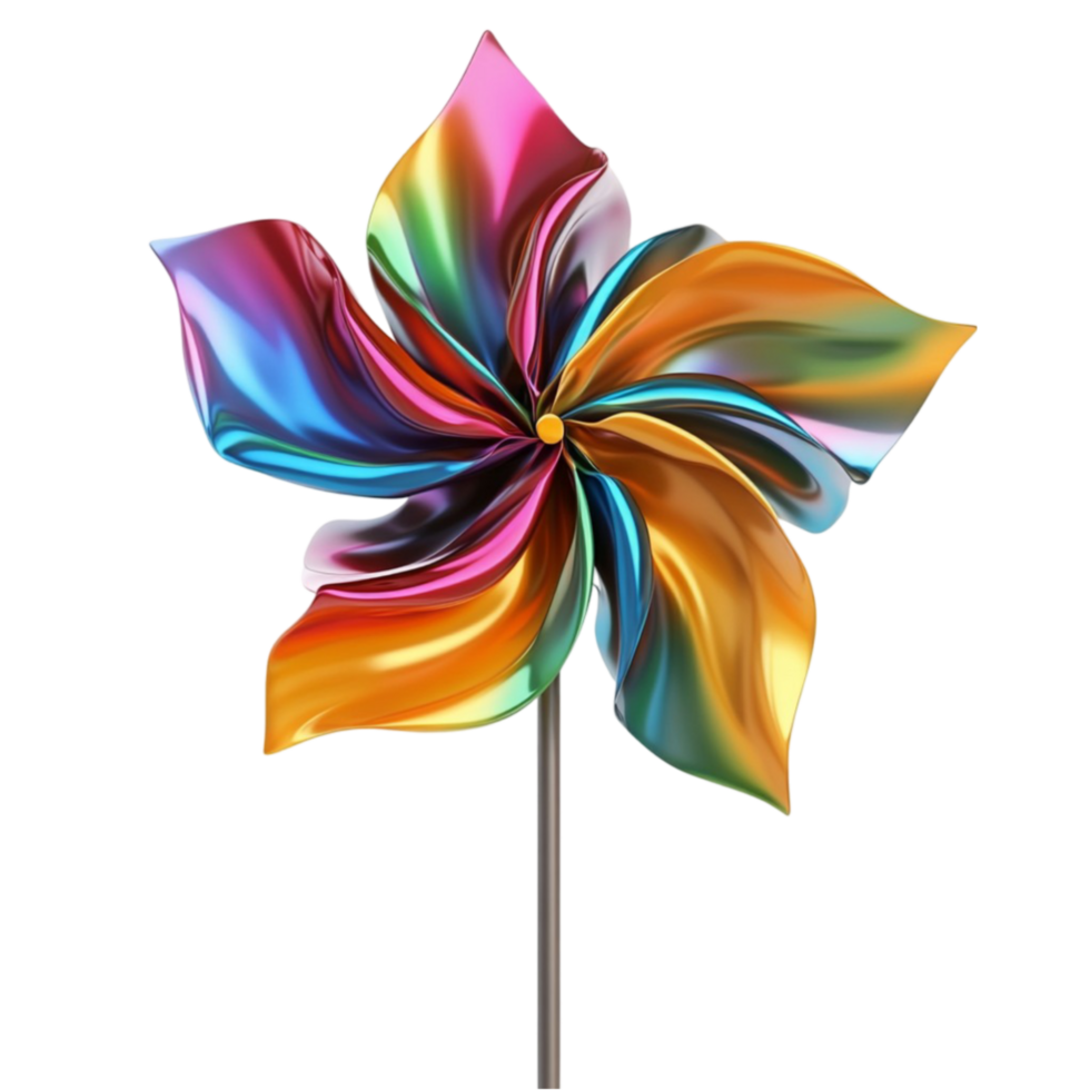 Vibrant Pinwheel Toy in Rainbow Colors png