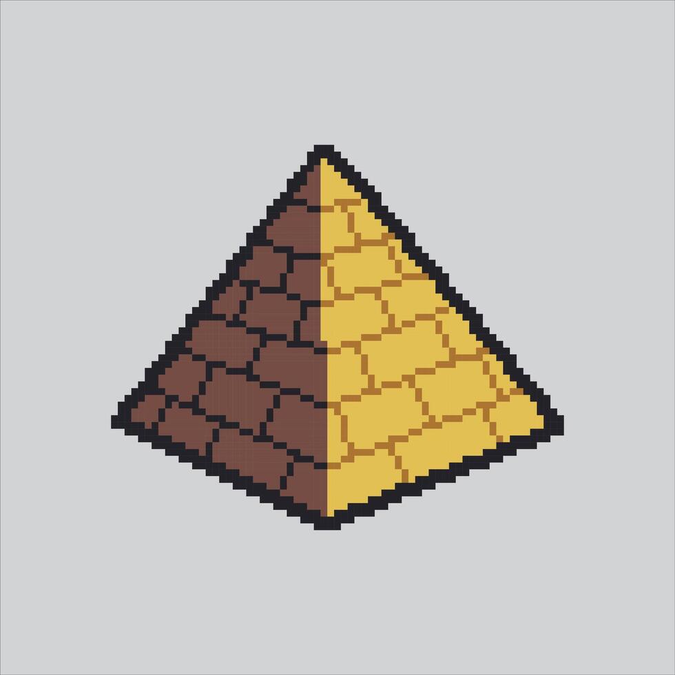 Pixel art illustration Pyramid Building. Pixelated Pyramid Monument. Pyramid Building Monument Icon pixelated for the pixel art game and icon for website and game. old school retro. vector