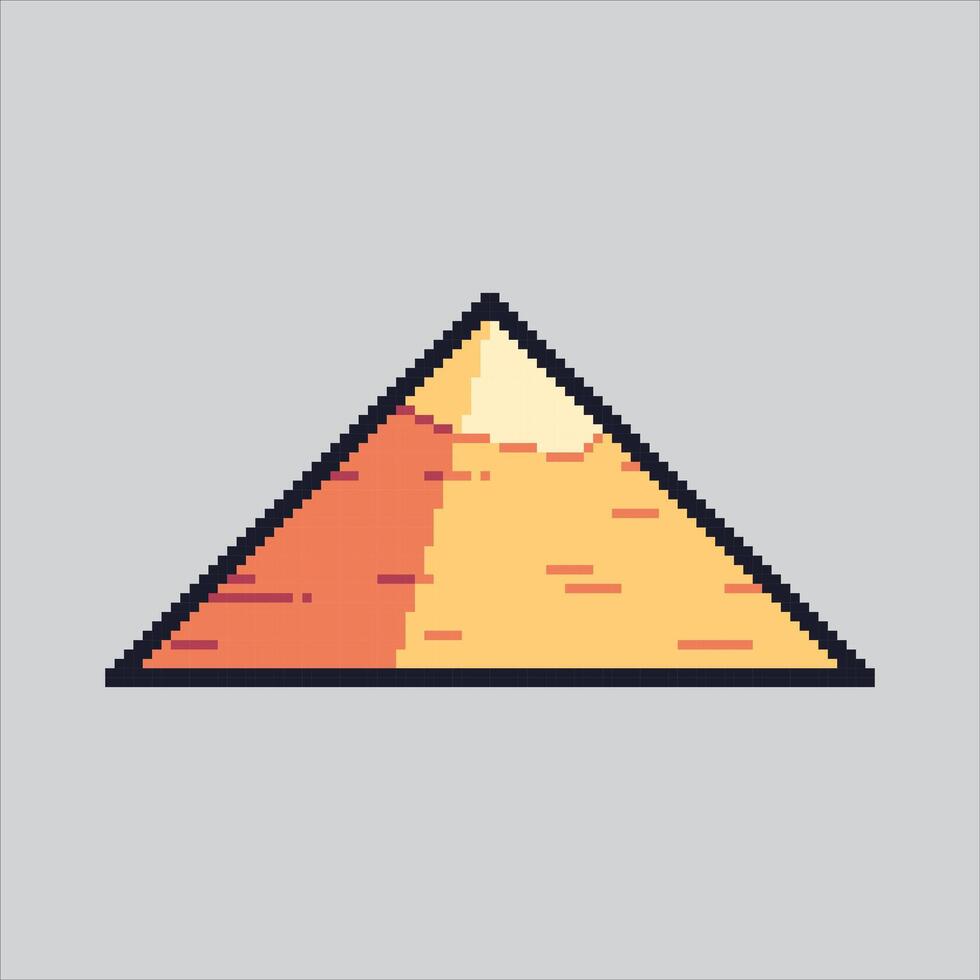 Pixel art illustration Pyramid Building. Pixelated Pyramid Monument. Pyramid Building Monument Icon pixelated for the pixel game and icon for website and game. old school retro. vector