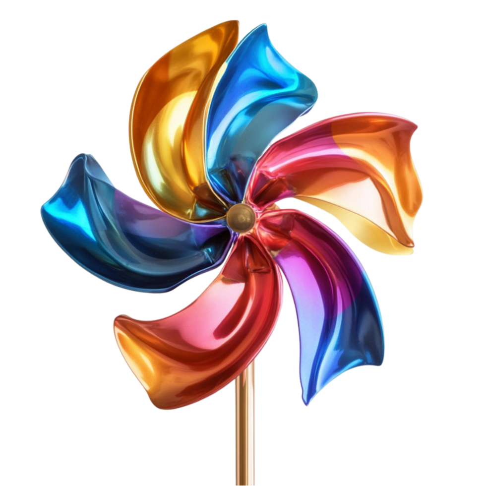 Bright Pinwheel Toy with Colorful Design png