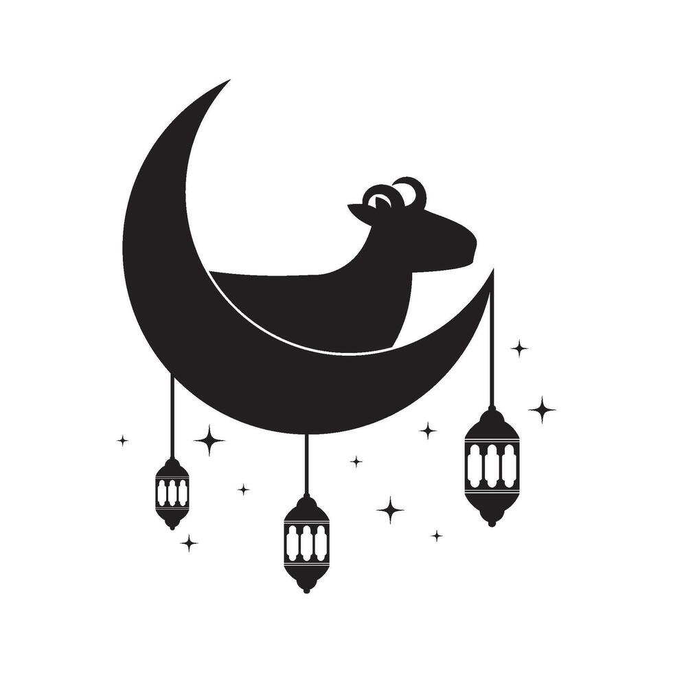 Eid al adha logo illustration design vector