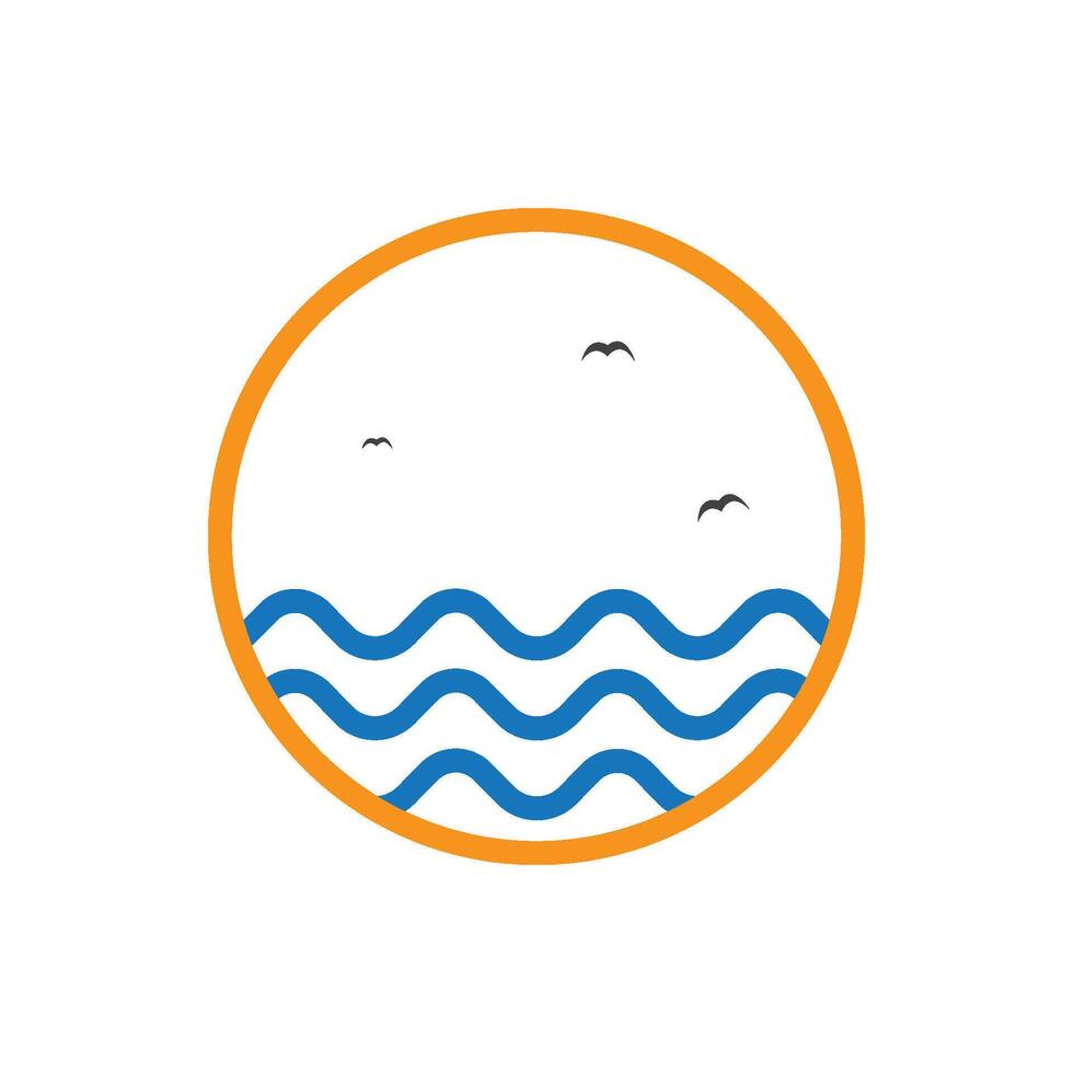 Water Wave logo Template design vector