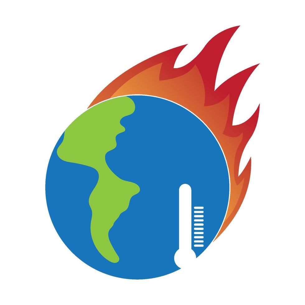 Global warming, ecological problems logo design vector