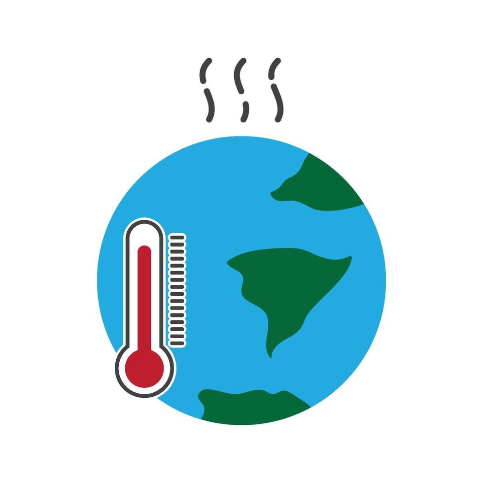 Global warming, ecological problems logo icon flat design vector