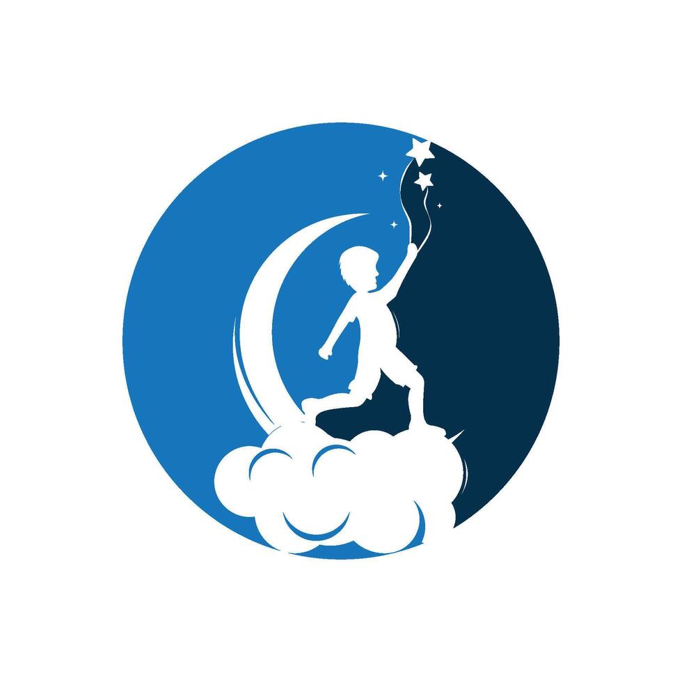 Child dreams logo flat designs concept vector