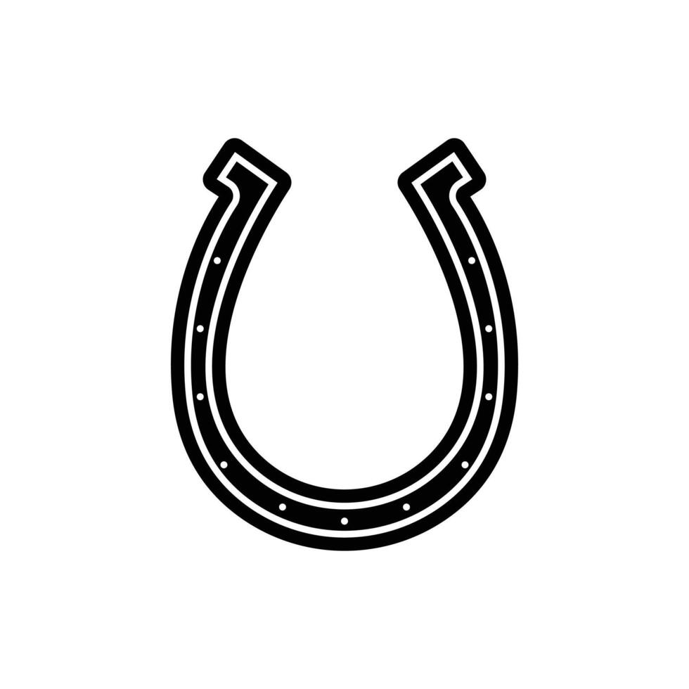 horseshoe icon silhouette design template vector