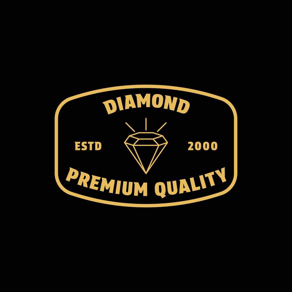 diamond gold logo design concept vintage retro label vector