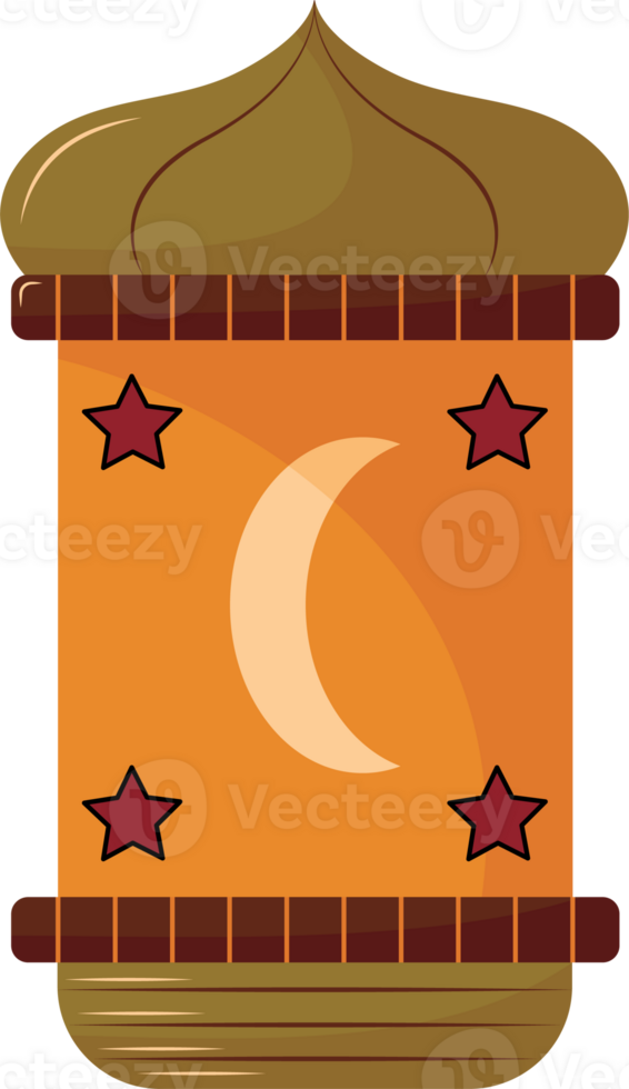 Illustration of Decorative Lantern with Stars and Moon png