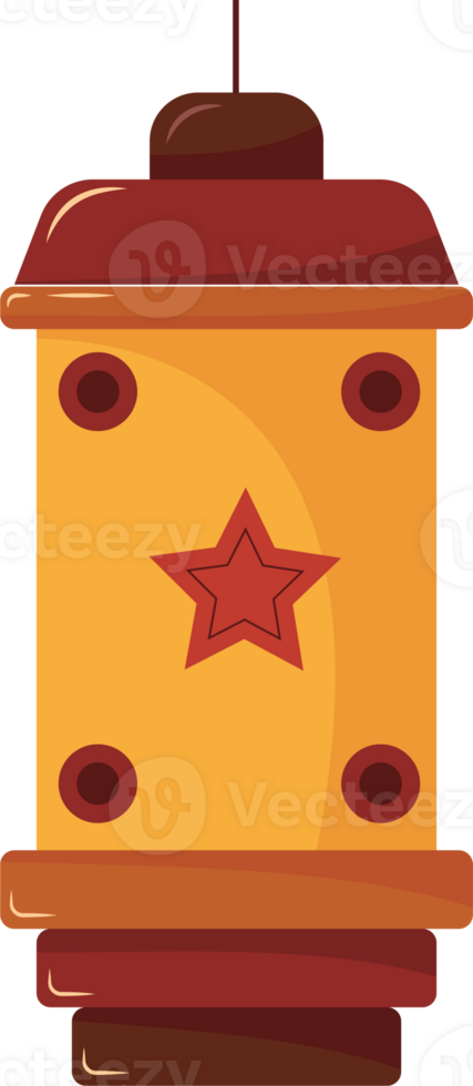 Colorful Lantern Illustration with Star Design png