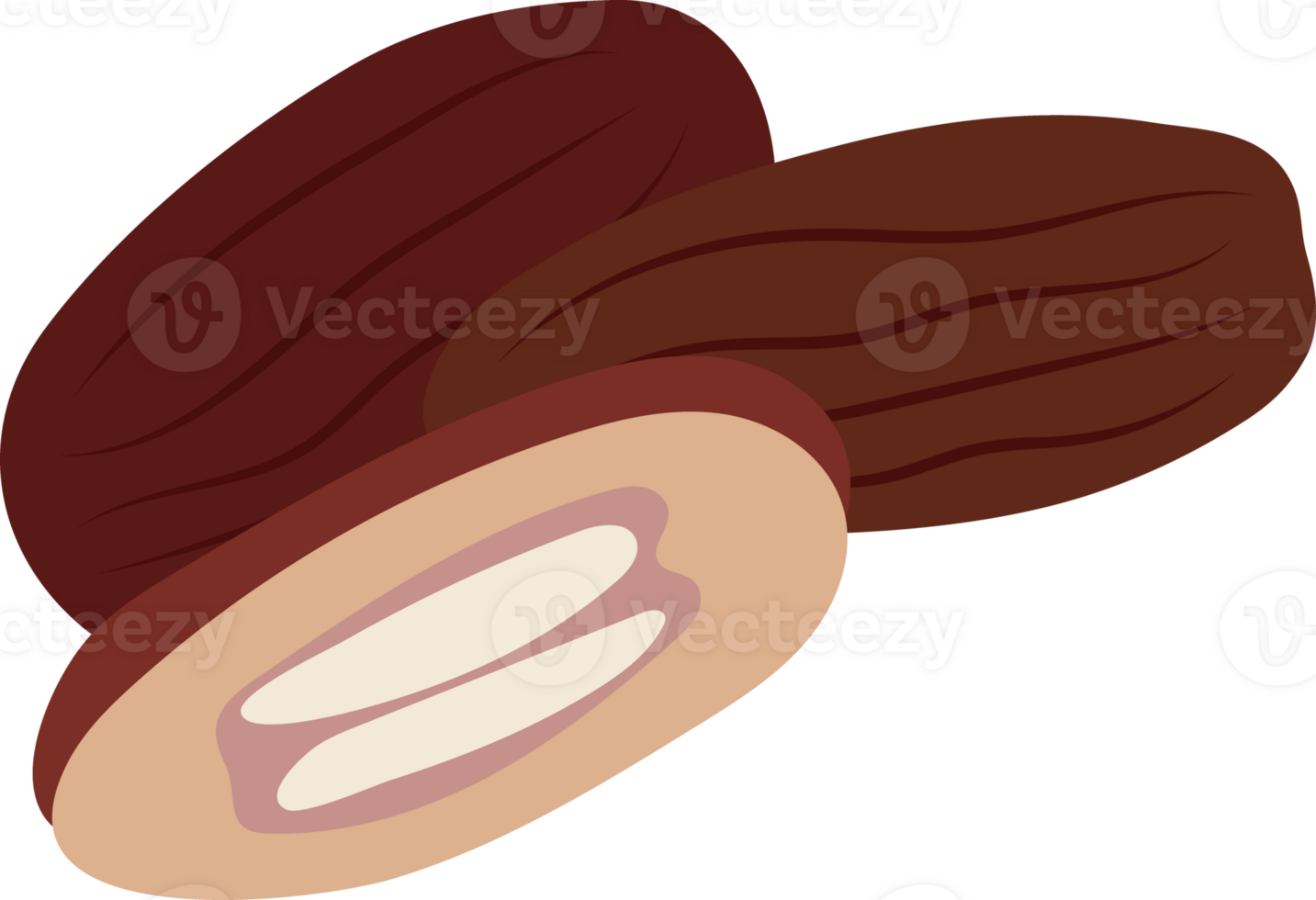 Slice of Dates with seeds png