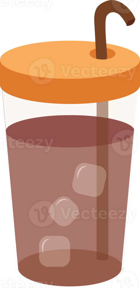 Illustration of a Cold Beverage in a Cup png