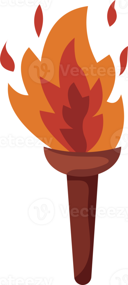 Colorful Torch with Flames Illustration png