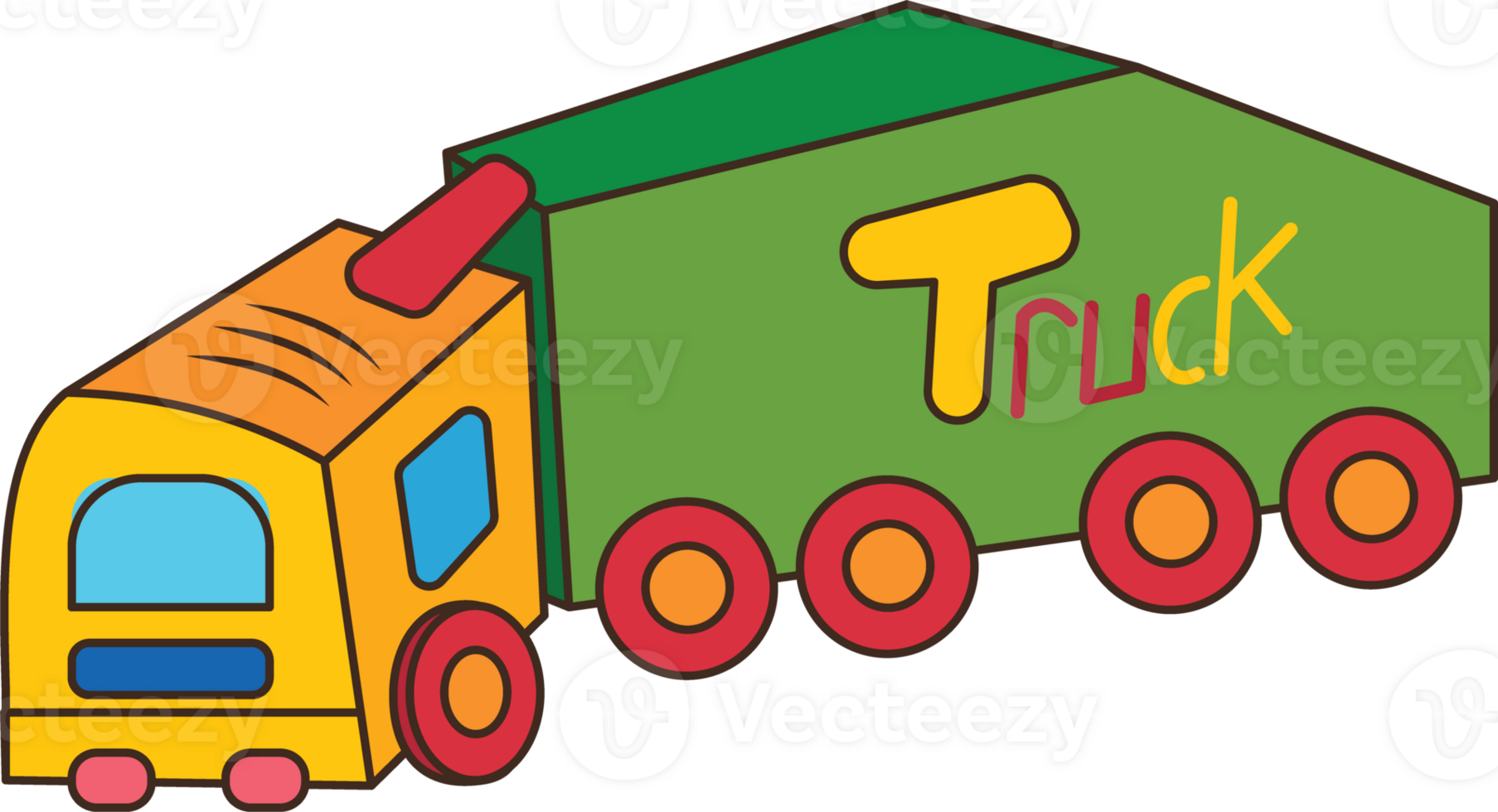 Colorful Cartoon Truck Illustration png