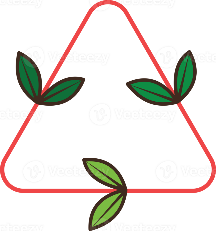 Eco-Friendly Triangle Symbol with Leaves png