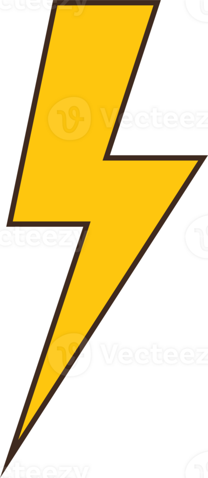 Yellow Lightning Bolt Icon Illustration png