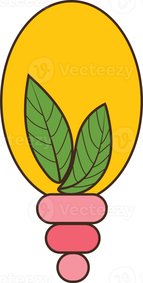 Minimalist Leaf Illustration on Yellow Background png