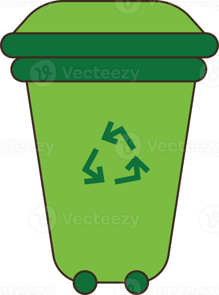 Green Recycling Bin Illustration png