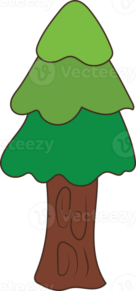 Cartoon Style Pine Tree Illustration png