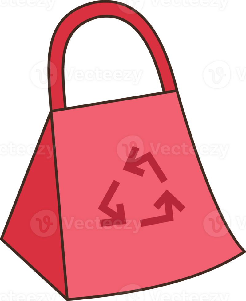 Illustration of Eco-Friendly Shopping Bag with Recycling Symbol png