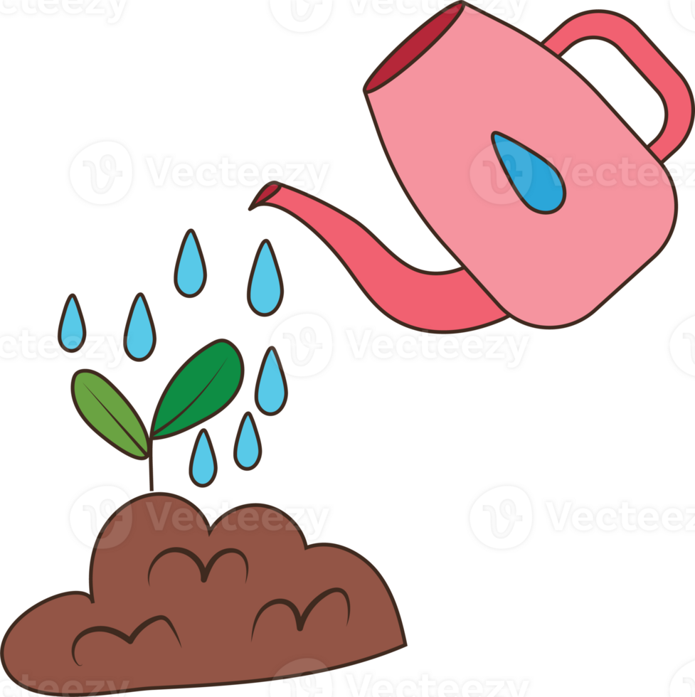 Illustration of Watering a Plant png