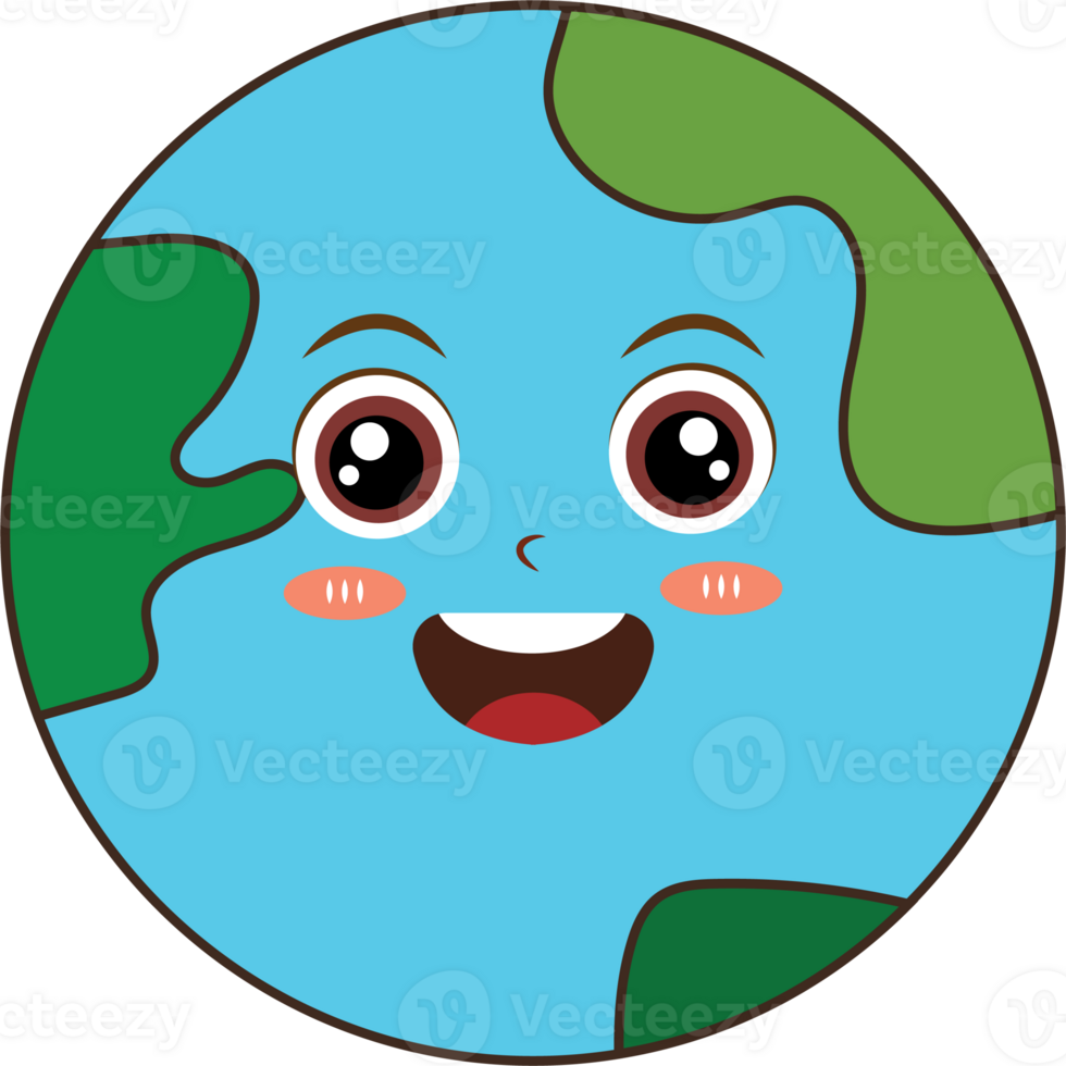 Cute Cartoon Earth Character Illustration png