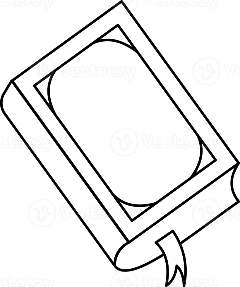 Simple Line Art of an Open Book for Coloring Page png