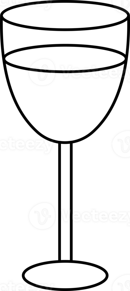 Minimalist Illustration of a Wine Glass for Coloring Page png