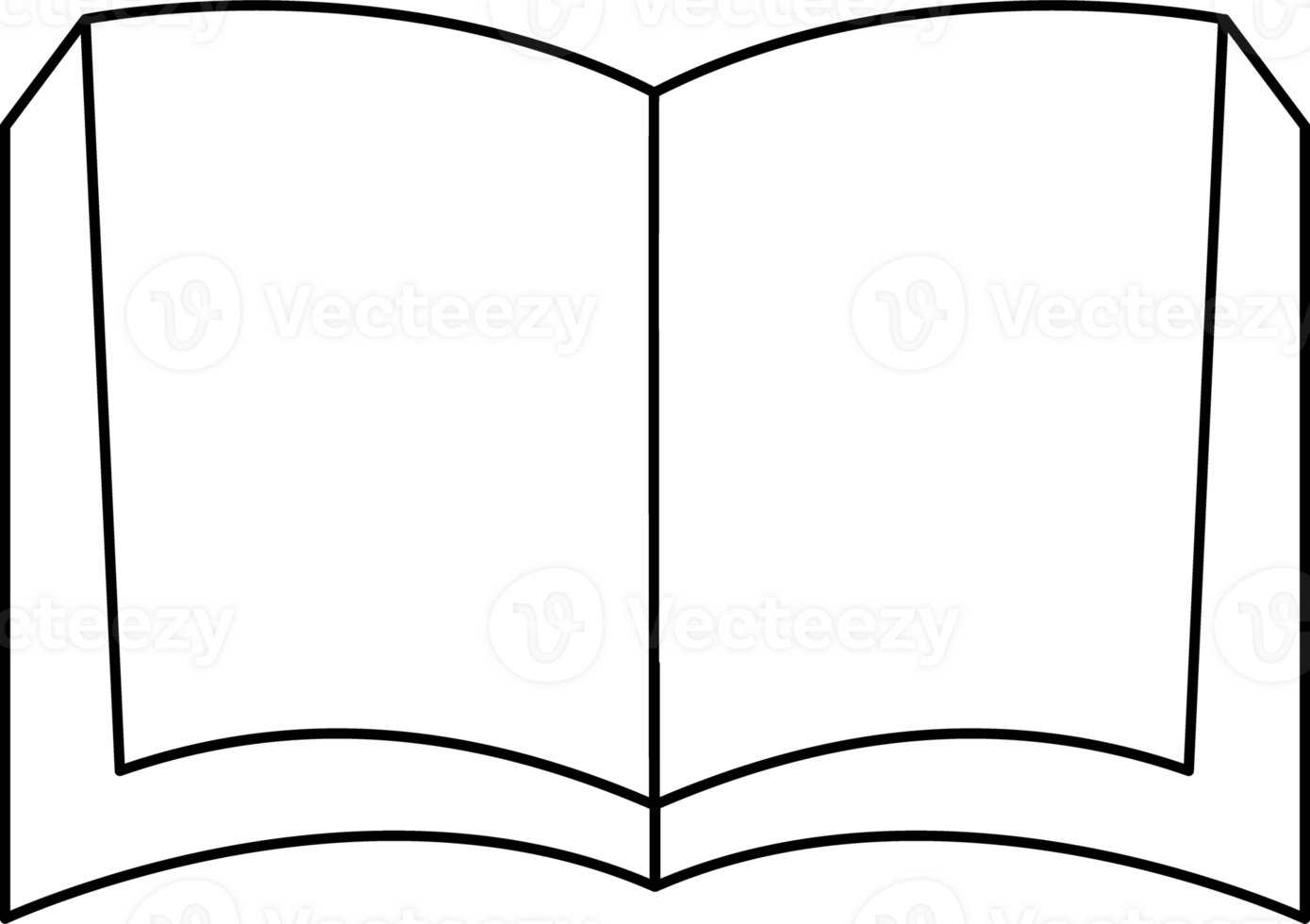 Illustration of an Open Book with Blank Pages for Coloring Page png