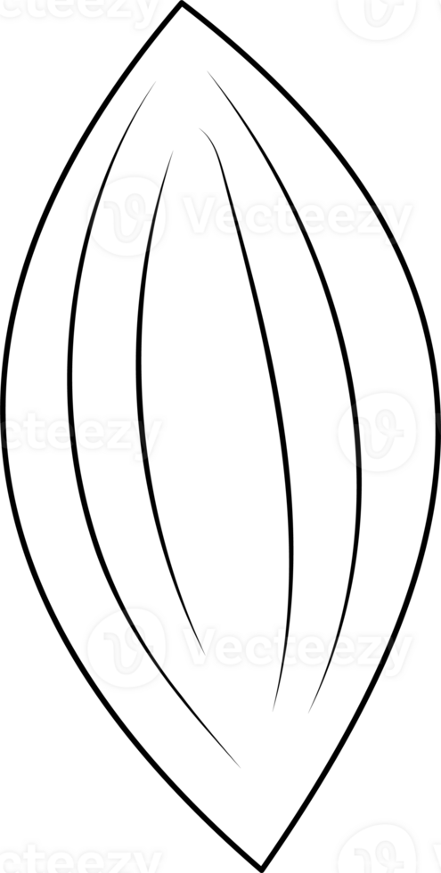 Minimalist Line Art of a Rice Shape for Coloring Page png