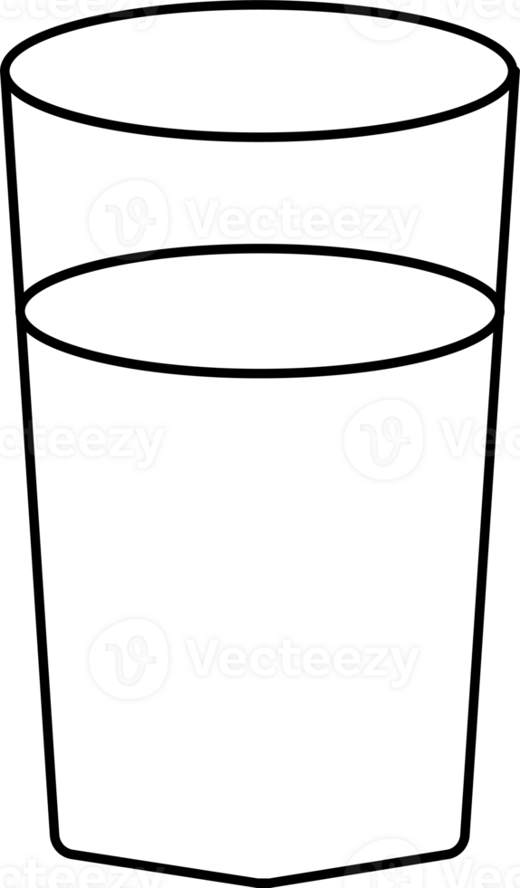 Minimalist Line Art of Empty Cup for Coloring Page png