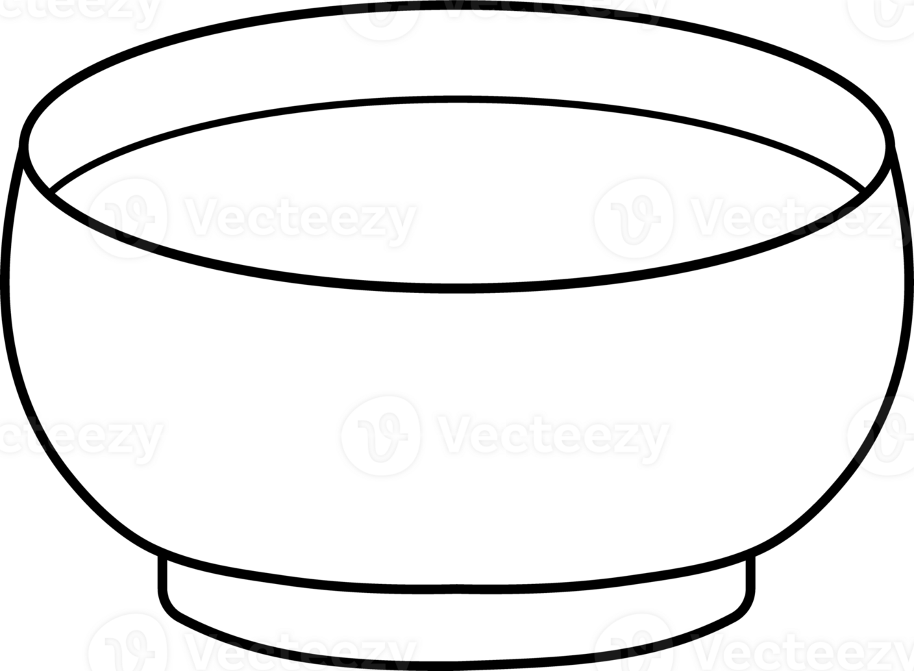 Simple Outline of a Bowl for Coloring Page png