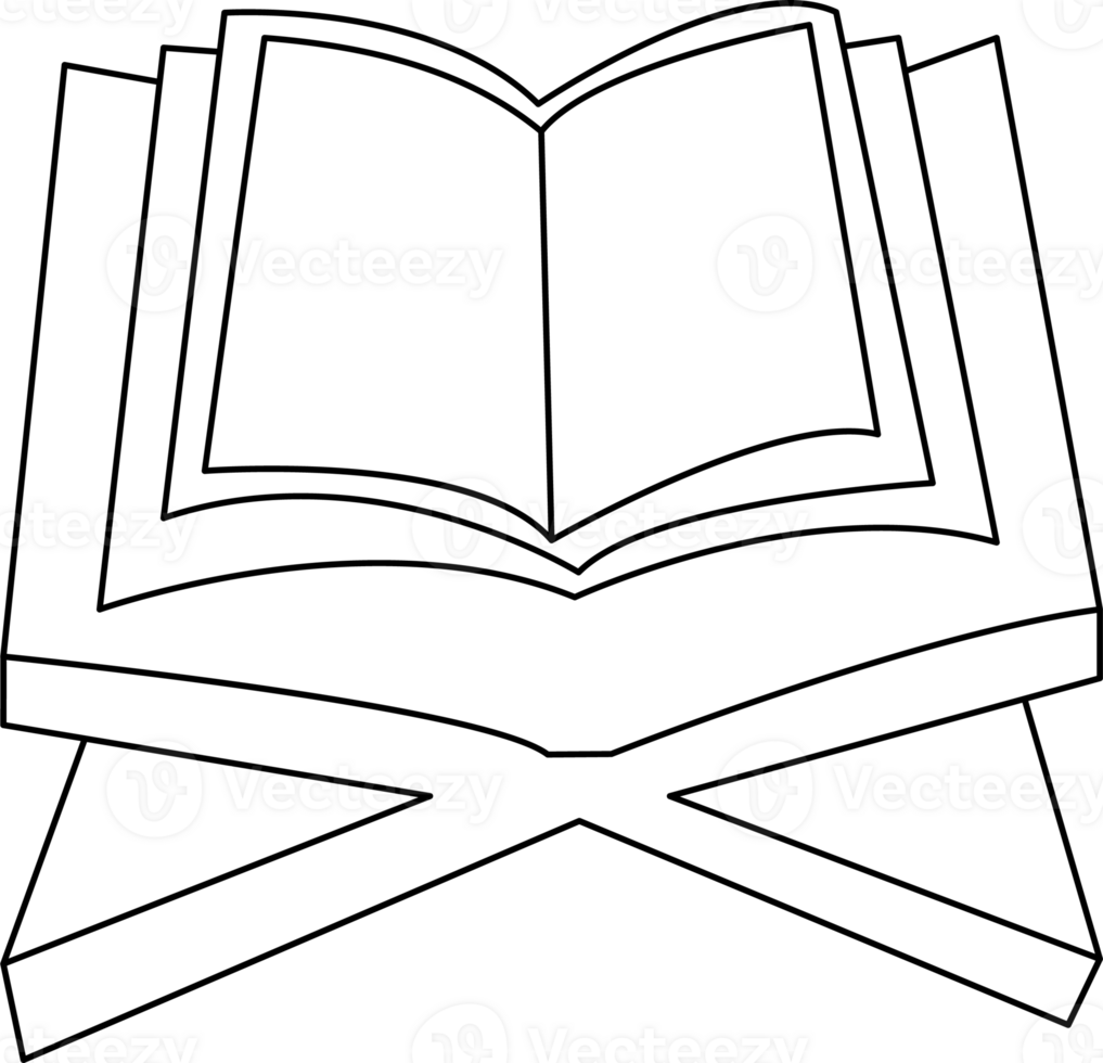 Open Book Illustration for Coloring Page png