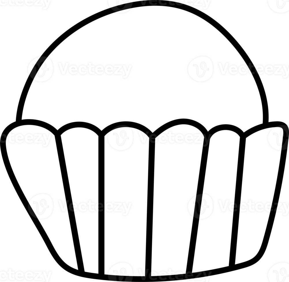 Simple Line Art of a Cupcake or Nastar Cookies for Coloring Page png