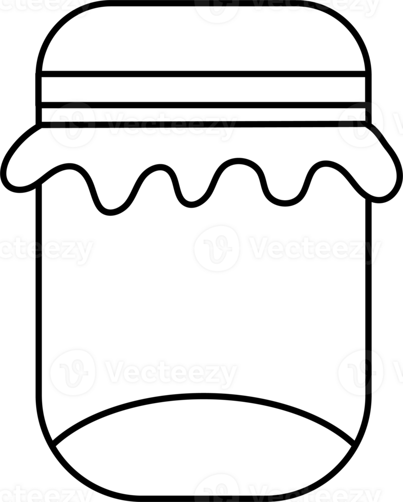 Minimalist Jar with Whipped Cream Design for Coloring Page png