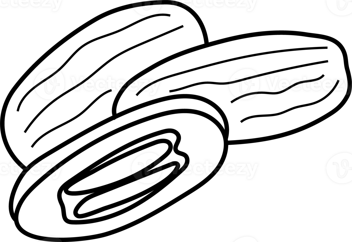 Hand-Drawn Illustration of Dates with seed for Coloring Page png