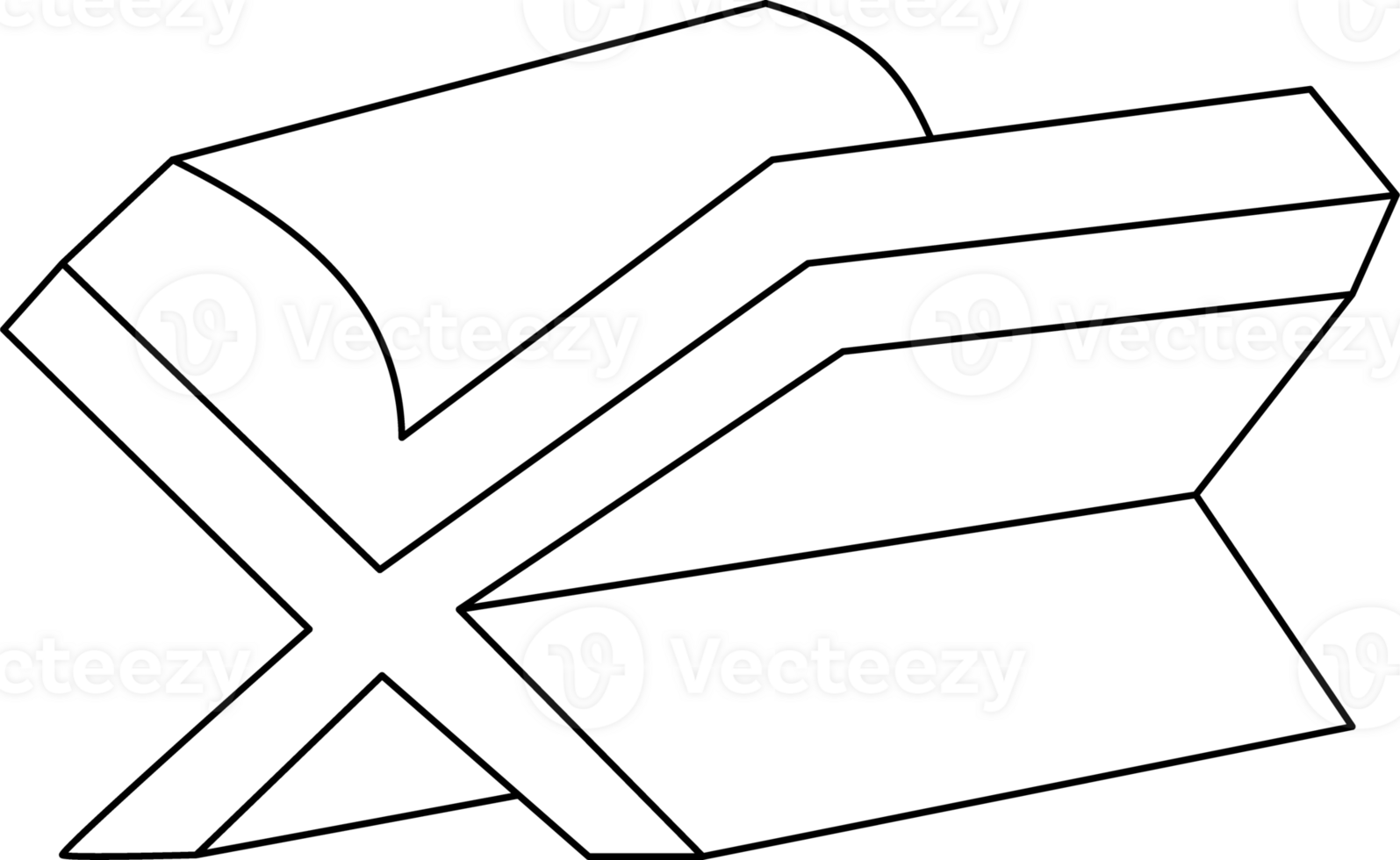 Abstract Geometric Design with X Shape for Coloring Page png