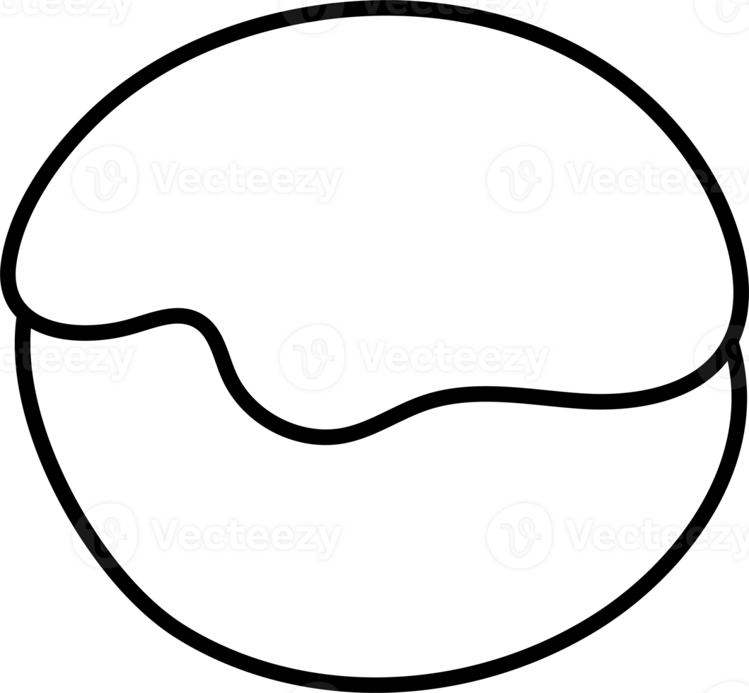 Minimalist Black and White Round Shape Design for Coloring Page png